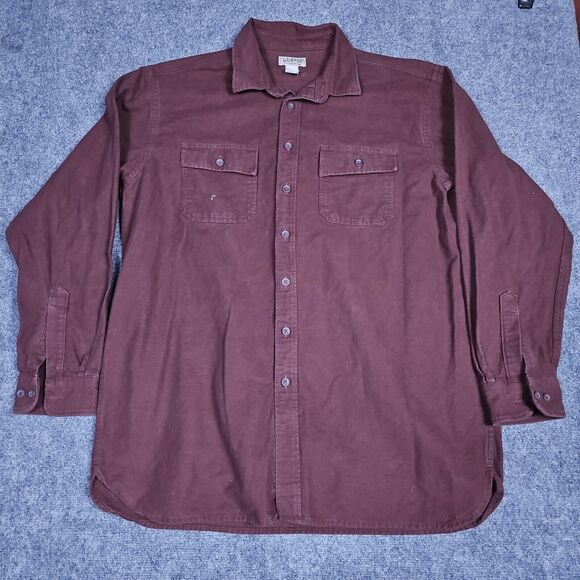 L.L. Bean Other - LL Bean Shirt Mens Large Tall XLT Burg Chamois Cloth Flannel Heavy Cotton 187924